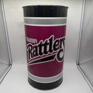 Vintage Wisconsin Timber Rattlers Metal Trash Can Bin MILB Baseball P&K Products